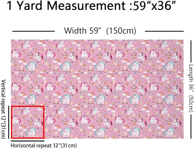 Rainbow Unicorn Fabric by The Yard, Cute White Horse Animal Soft Flannel - Image 2