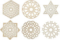 12 pcs 6 Styles Hollow Star Theme Wooden Drink Coasters Snowflake Hexagon by Gythara