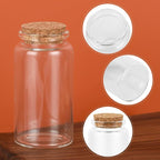 3PC100ML Empty Glass Jars with Cork Stoppers - Image 3