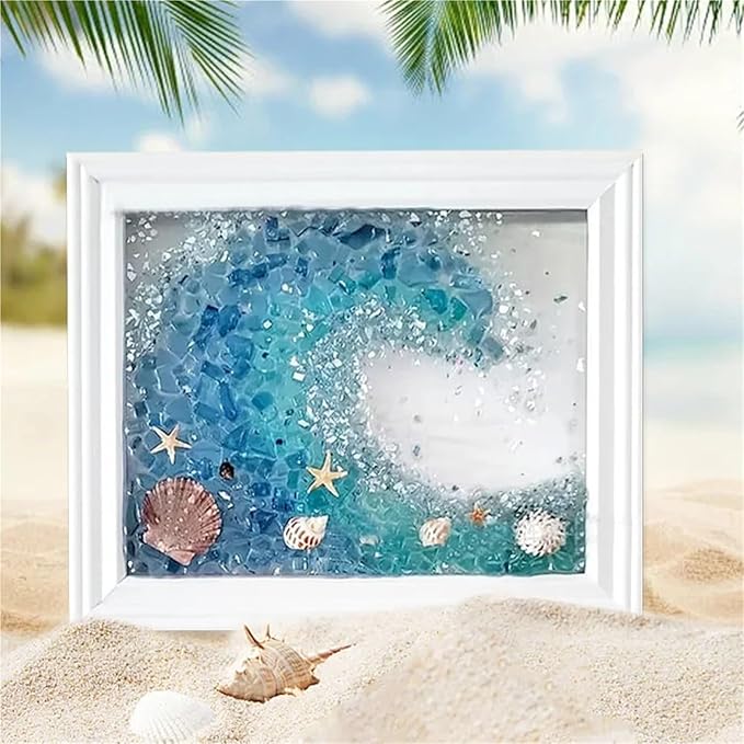 LYJZYXGS Sea Glass Art Kit, DIY Resin Beach Art Kit, Modern Ocean Painting Kit - Image 2