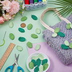 FINGERINSPIRE 30PCS Small Crochet Leaves Handmade Green Leaf Embellishments 3 - Image 4