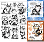 GLOBLELAND Coy Cat Clear Stamps Funny Cat Silicone Clear Stamp Seals Cartoon by GLOBLELAND
