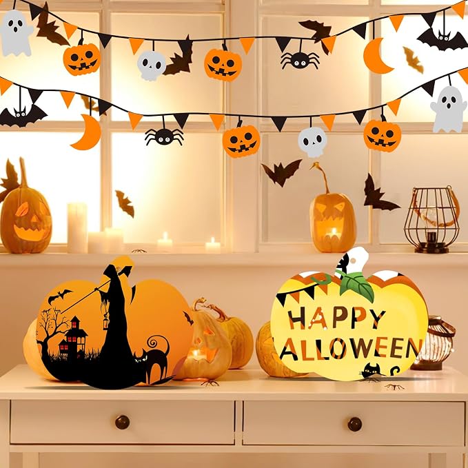 90 Pcs Thanksgiving Pumpkin Wooden Cutouts Unfinished Wood Crafts Pumpkin - Image 6