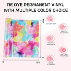 Tintnut Tie Dye Permanent Vinyl Roll 12 in x 5ft Easter Adhesive Vinyl | Clouds - Image 2