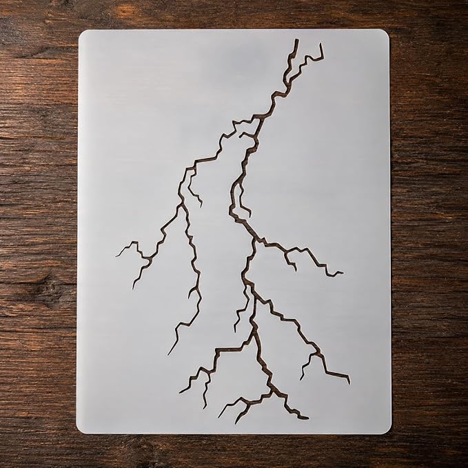 Lightning Bolt Stencil | Reusable Nature Street Art Inspirational Graffiti by Unknown