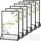 Acrylic Sign Holder 4X6 Black Picture Frame Double-Sided -6 Pack | Sign Stand by AcrylicSignHolderMahjongRacks%EF%BC%8CMahjongBags