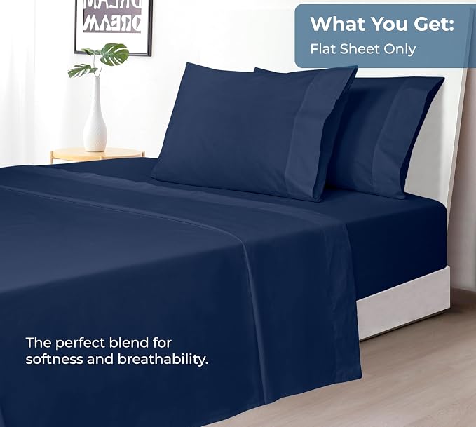 Royale Linens 100% Organic Cotton King Flat Sheet Only - Image 5