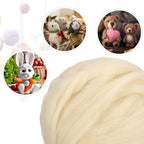 uxcell Needle Felting Wool, 8.5 Oz Nature Fibre Wool Yarn Roving - Image 4