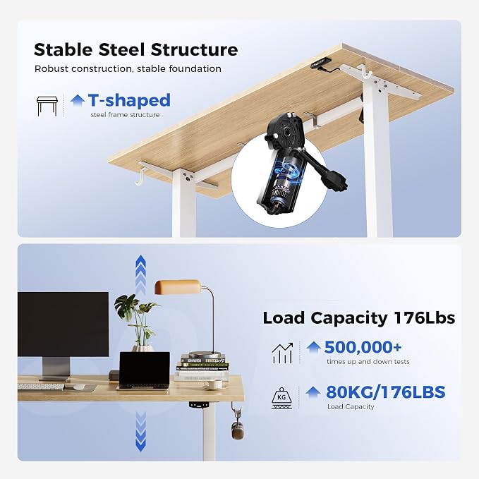 Agilestic Electric Standing Desk, 55 x 24 Inches Height Adjustable Desk - Image 4