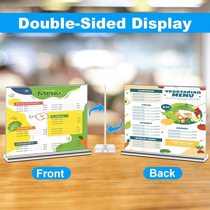 EHWINE Acrylic Sign Holder 8.5 x 11, 10 Pack Horizontal Double-Sided Stand | - Image 4