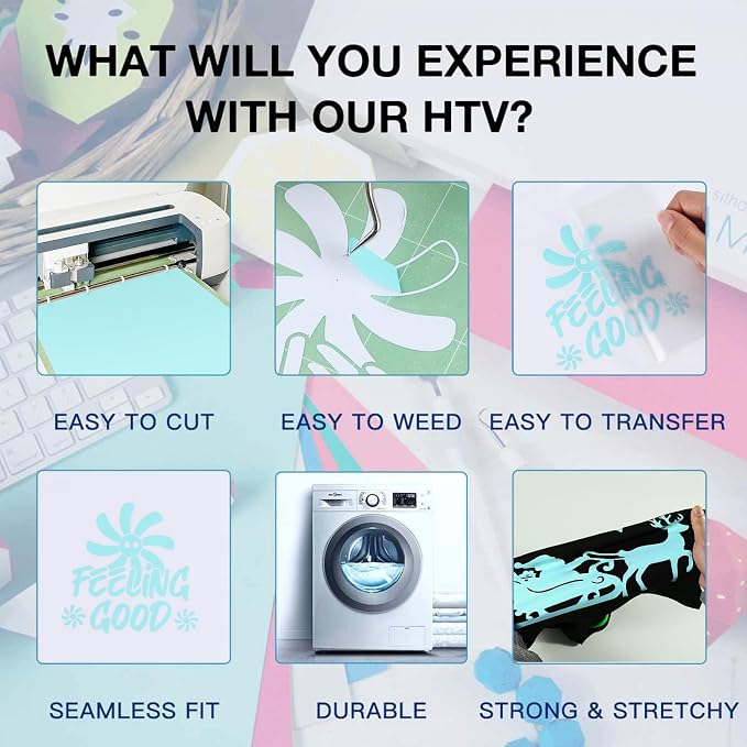 HTVRONT Mint HTV Roll Heat Transfer Vinyl - Image 4