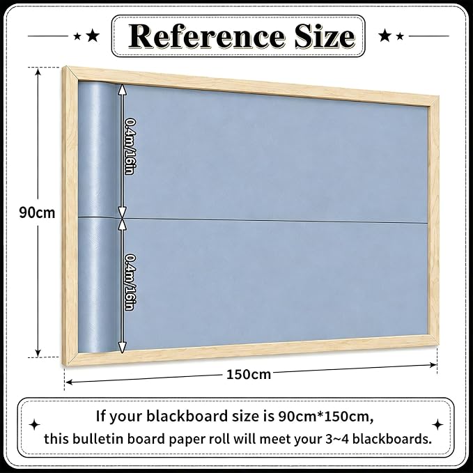 Cottage Blue Bulletin Board Roll Non-Woven Fabric Poster 16in X 40ft | Back to - Image 3