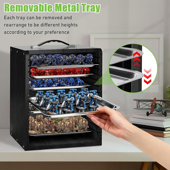 Miniature Storage Case for Collectibles Miniatures, Wooden Display Cases - Image 5