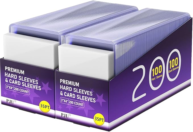 400 Card Sleeves Hard Plastic, Premium Baseball Card Sleeves, Sports Football by PJU