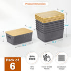 Plastic Storage Baskets With Bamboo Lid - Image 2