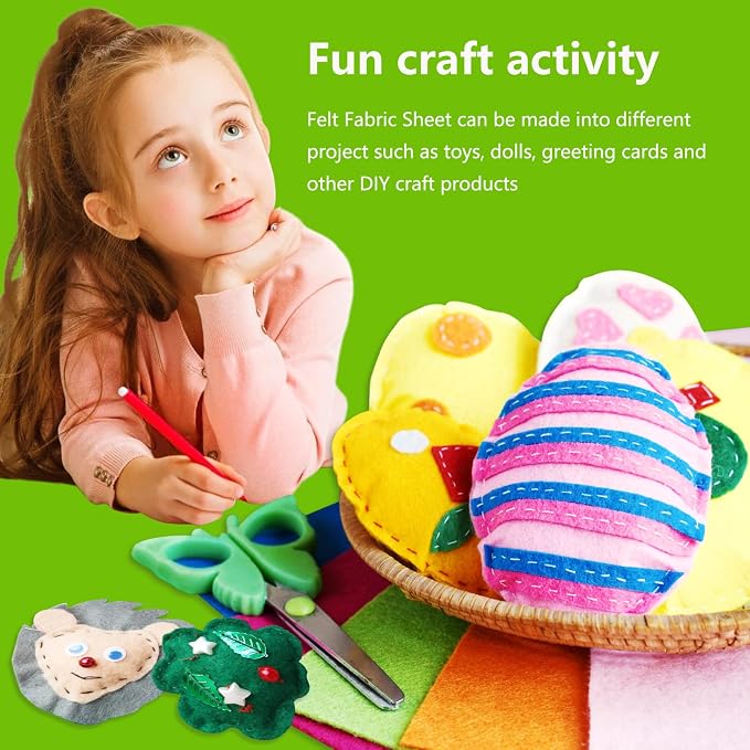 Jtnohx Color Felt, Soft Felt Sheets, 1.4mm Thick 8"x12" Handicraft Felt Fabrics - Image 7