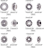 PH PandaHall 300pcs 6 Style Antique Silver Spacer Beads, Tibetan Metal Alloy - Image 3