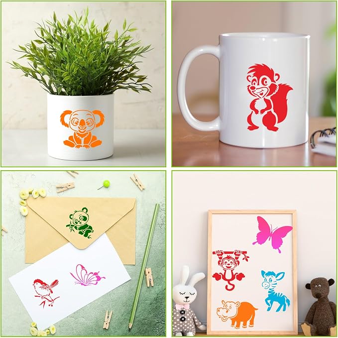 Augshy 56 Pcs Animal Stencils for Painting Craft Drawing Templates for Kids | - Image 6