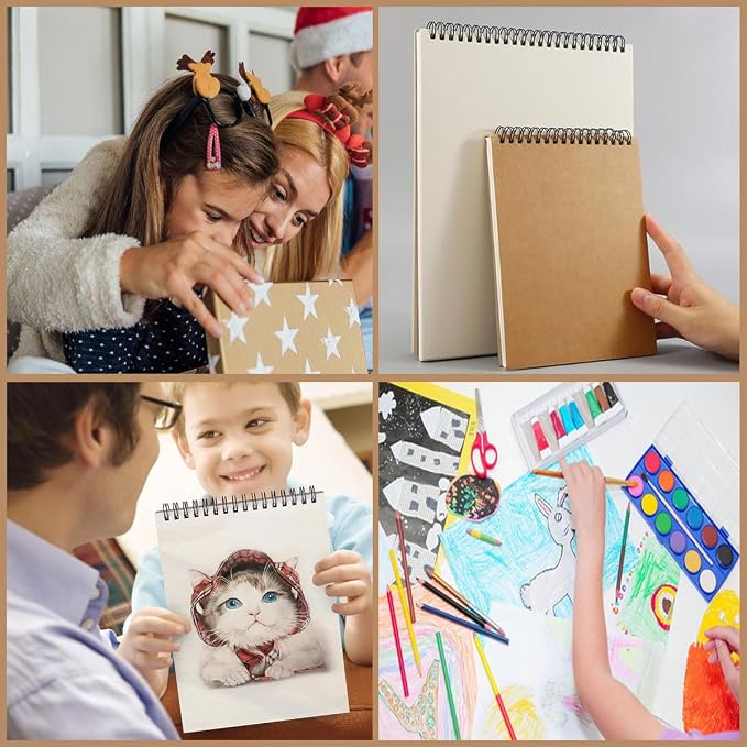 2 Pack Sketch Book, A4 A5 Spiral Bound Sketch Pad 160GSM Sketchbook, Acid Free - Image 7