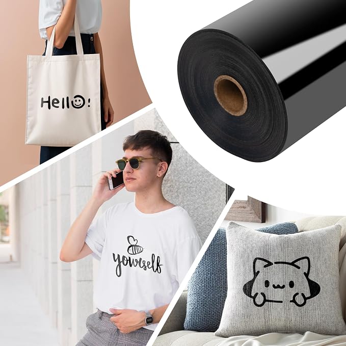 VinylRus Heat Transfer Vinyl-12 x 100ft Black Iron on Vinyl Roll - Image 2