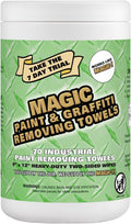 Magic Heavy Duty Paint & Graffiti Removing Wipes - Dual Sided Industrial Cleaning Towels | Waterless | Removes Adhesive, Ink, Marker, Spray Paint, Tar, Decals & more (1 Pack | 70 Sheets Total)