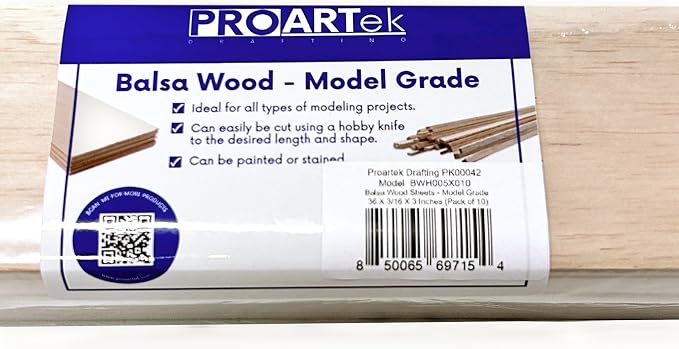 Proartek PK00042 Model BWH005X010 Pack of 10 Balsa Wood Sheets, and - Image 6