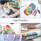 Colorful Tie Dye Rainbow Pencil Case Organizer Big Capacity Pencil Pouch - Image 7