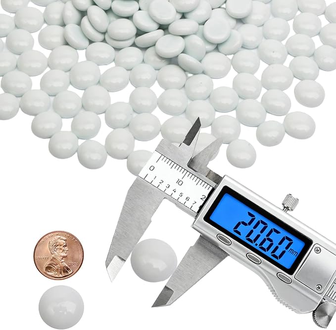 5 lb White Glass Beads for Vases, Glass Pebbles - Image 2