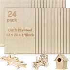 24 Pcs Baltic Birch Plywood, School DIY Projects, CNC Cutting, Wood Burning 24 by Vemkyrio