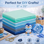 Large Stiff Felt Sheets 8"x35" – 12 Assorted Colors Felt Fabric Bundle Pack - Image 4