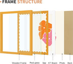 12x12 Picture Frame with Wavy Mat, Wooden Real Glass 12 x 12 Photo Frame - Image 5