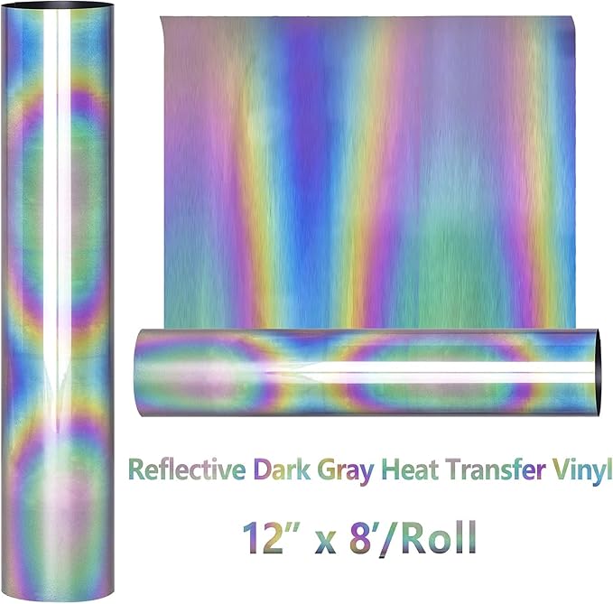 HTVVETUR Reflective HTV Vinyl Rolls Heat Transfer Vinyl - Image 4