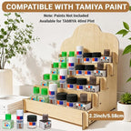 Paint Stand Compatible with Tamiya, Wooden | 4 Tier Paint Stand Rack, Model Kit - Image 3