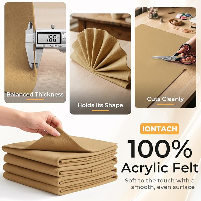 IONTACH 9" X 36" Soft Felt Sheets 1.6mm Thick | Acrylic Felt Fabric - Image 3