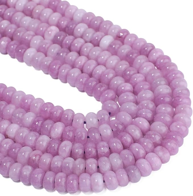 Songxi 5x8mm Natural Light Purple Stone Rondelle Beads, Gemstone - Image 7