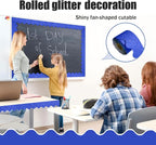70Ft Shine Deep Blue Bulletin Board Borders，Scalloped Poster Boards Decorations - Image 4