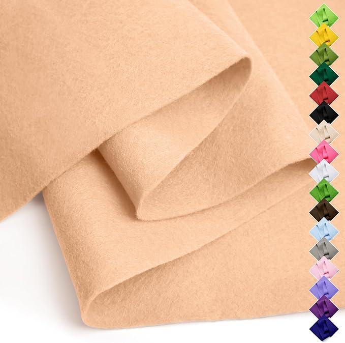 Soft Felt Fabric Sheet 18" x 36", 1.6mm Acrylic Craft Felt, Peach | Soft Thick by AblemeDeco