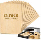 Juexica 24 Pcs 18" X 18"x 1/8" Basswood Craft Sheets 3mm Plywood Board Wood by Juexica