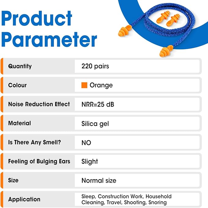 AZEN 220 Pairs Silicone Ear Plugs, Reusable Earplugs - Image 6