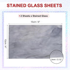 PATIKIL 4 x 6 Inch Transparent Stained Glass Sheets, 2 Sheets Mosaic Glass - Image 2