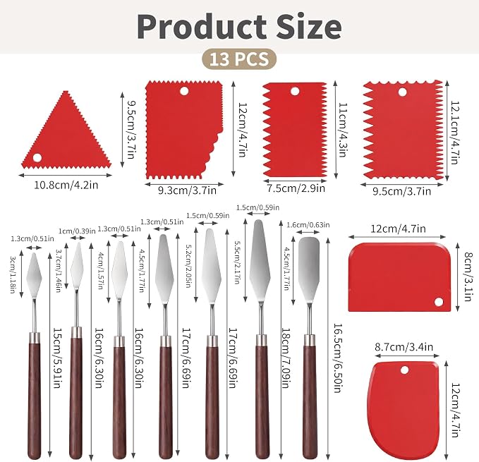7 Pcs Stainless Steel Painting Palette Knife Set Palette Knife - Image 6