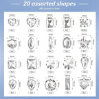 460 Pieces Sew on Rhinestones Glass Sewing Claw Gemstones and Crystals Metal - Image 3