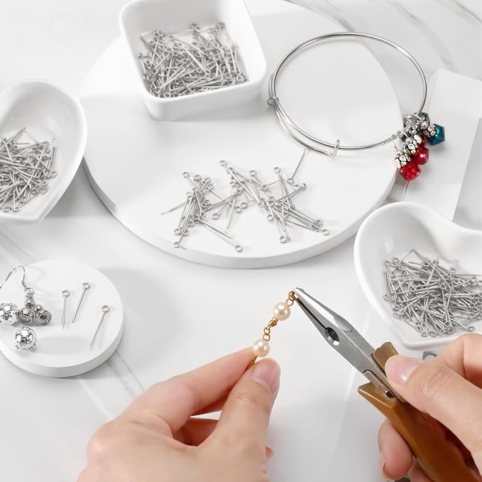 Junkin 1400 Pcs Eye Pins Mix Jewelry Findings 0.63 * 0.79 * 1.18 in Open Eye - Image 6