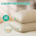 Bamboo Viscose Zippered Pillow Cases Queen Size Set of 2, 400 Thread Count - Image 6