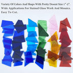 Colorful Stained Glass Scraps, Transparent Glass Mosaic Tiles - Image 4
