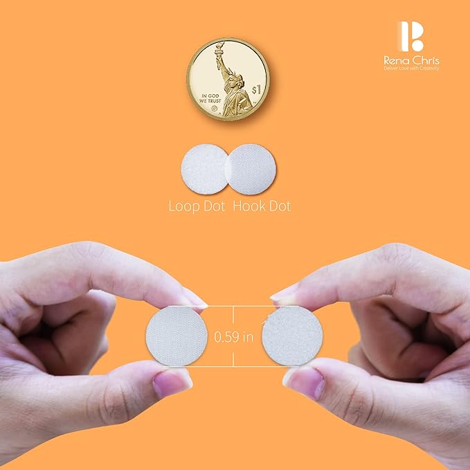 Self Adhesive Dots, Strong Adhesive 1000pcs 0.59" Diameter Sticky Back Nylon - Image 2