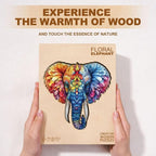 Floral Elephant Puzzles Adults Gifts Wooden 230 Pieces 13.4 * 12.8in - Image 8