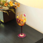 NymphFable Forever Flower Wine Glass 15oz Hand Painted Wine Glasses, Colorful - Image 3