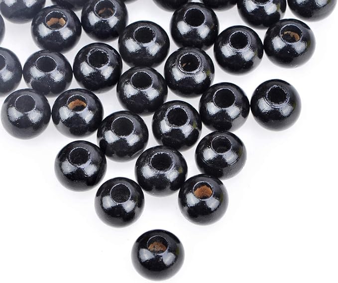AD Beads Wood Spacer Loose Wooden Craft Beads Big Hole Beads Assorted - Image 2