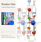 Original Hand Drawn Faux Stained Glass Window Film, Double-Sided Texture Static - Image 4